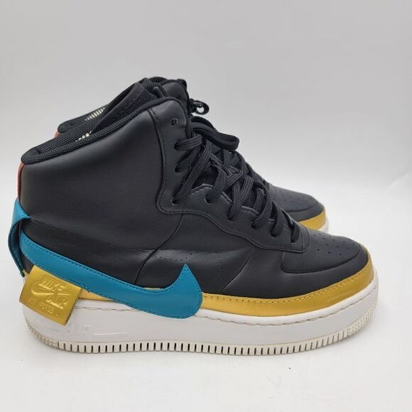 Nike Air Force 1 High Jester XX Women’s Sz 9 Black Blue Gold AR0625-001 Sneakers - Picture 3 of 13